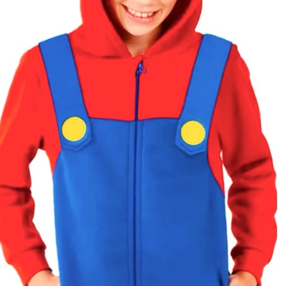 SUPER MARIO Cosplay Blanket Sleeper UnionSuit Halloween Costume Kids Size 8 - Picture 3 of 8